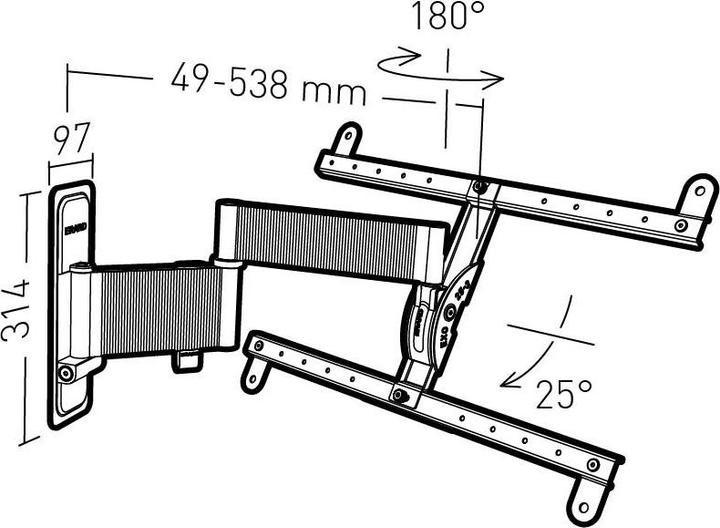 Image du produit Erard EXO 600 TW3 (Mur, 35 kg, 40" - 75")