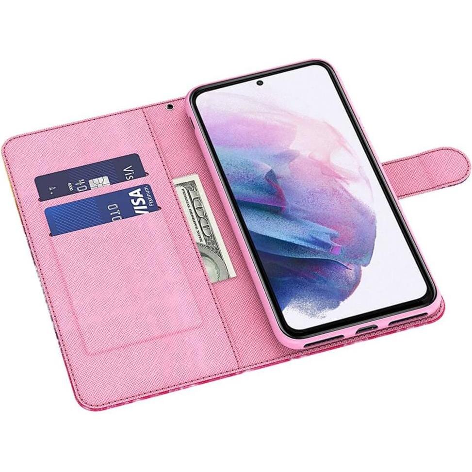 Thumbnail - Cover-Discount Galaxy S23 - Etui Glitzer Effekt Paisley (Samsung Galaxy S23), Smartphone Hülle, Mehrfarbig