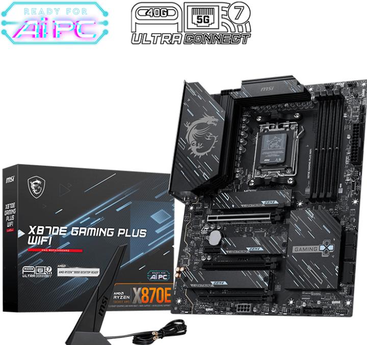 Produktbild MSI X870E GAMING PLUS WIFI (AM5, AMD X870E, ATX)