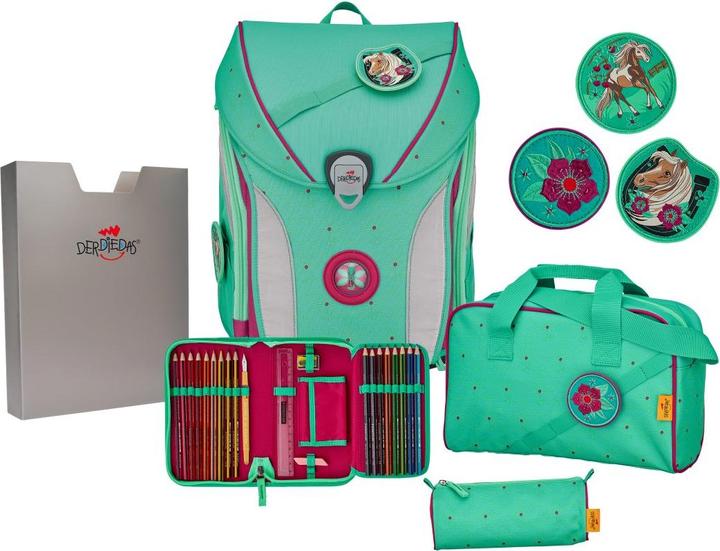 Immagine prodotto Derdiedas Set di zaini scolastici ErgoFlex Max Peppermint Pony (22 l)