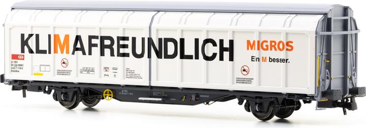 Image du produit Lemke SBB 2-achsiger Schiebewandwagen Hbbillns Migros Ep.VI (Piste H0)