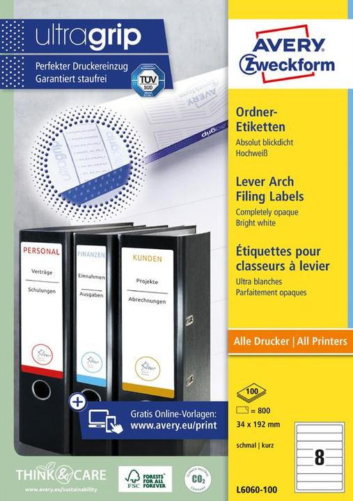 Actual product image Avery Folder labels