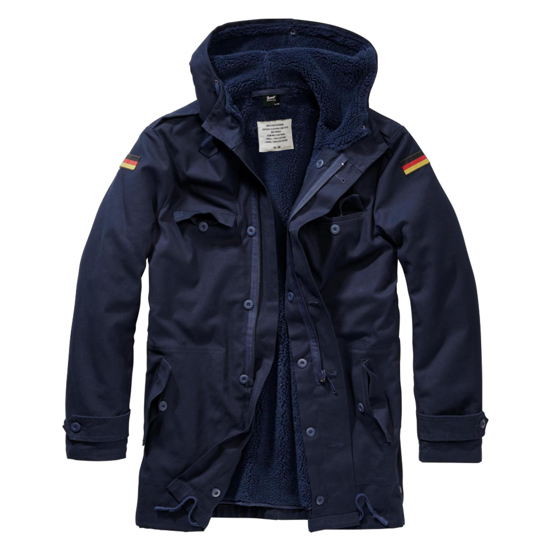 Brandit, Herren, Leichte Jacken, Bw Flag Parka, Blau, (Xl)