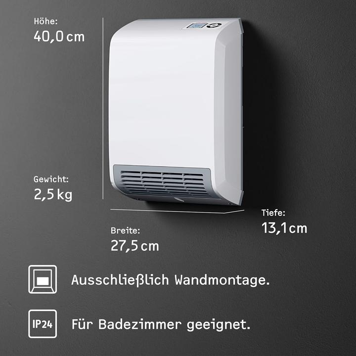 Actual product image Stiebel Eltron Fan heater CK 20 trend LCD, 2kW for 25m², TÜV tested, LC display (2000 W)
