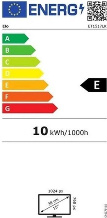 Label énergétique ēlo 1517L iTouch Zero-Bezel (1024 x 768 pixels, 15")