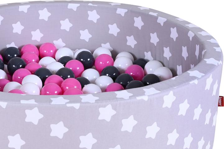 Image du produit Knorrtoys Bällebad soft - "Grey white stars" - 300 balls creme/grey/rose (ca. 6cm Durchmesser)