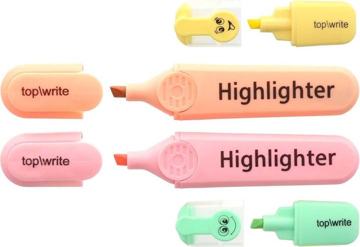 Productafbeelding Topwrite Markeerstift 4st 11,5x2,5cm PL (Veelkleurig, 4 x)