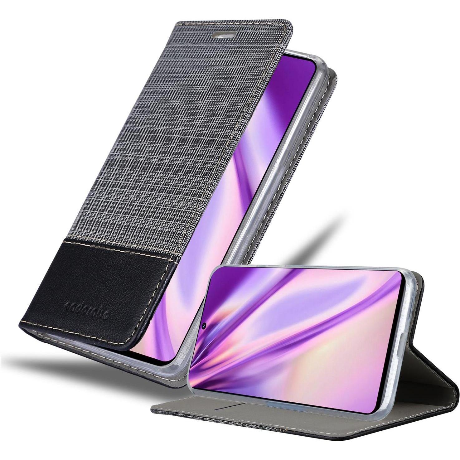 Cadorabo Book Jeans Optik Cover (Samsung Galaxy M51), Smartphone Hülle, Grau