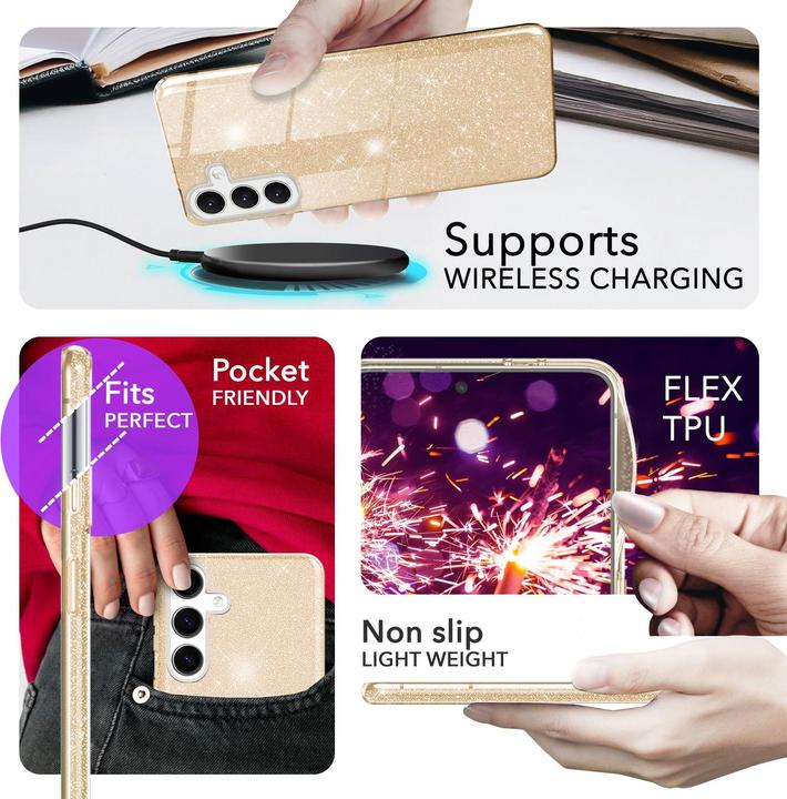 Actual product image Nalia Glitter hybrid cover (Samsung Galaxy S24+)