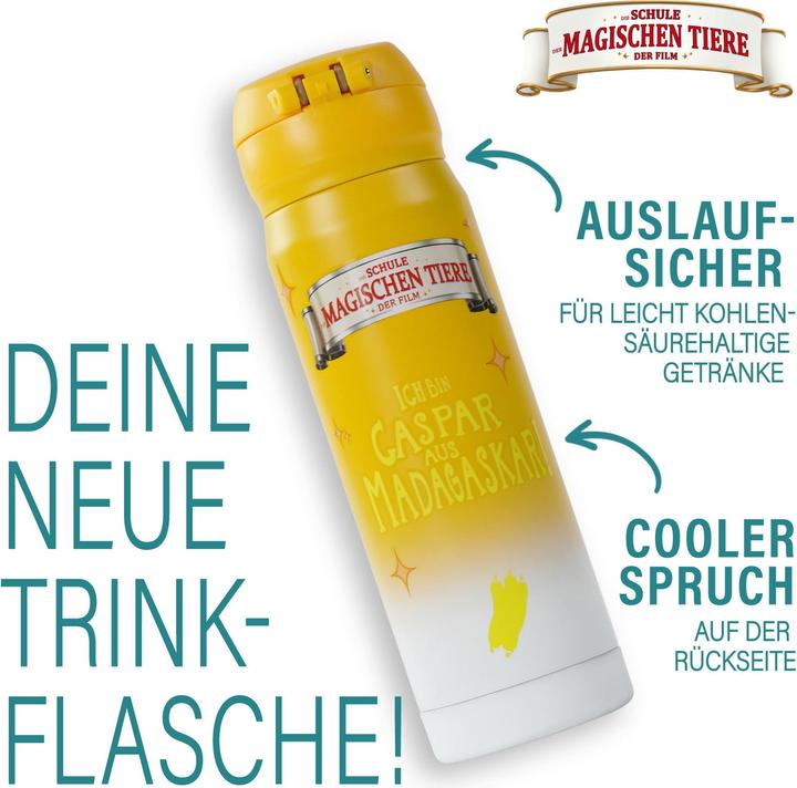 Produktbild Awave Die Schule der Magischen Tiere Trinkflasche 380 ml Edelstahl | gelb, Caspar (0.38 l)