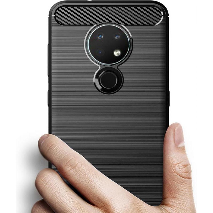 Thumbnail - Screenguard Nokia 5.3 Hülle Carbon Brushed Soft TPU (Nokia 5.3), Smartphone Hülle, Schwarz