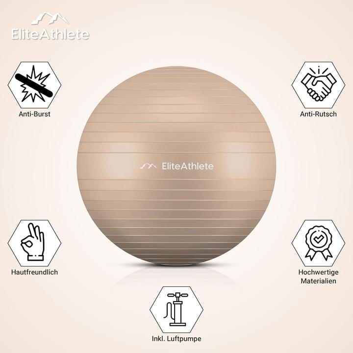 Actual product image EliteAthlete Ergonomischer Gymnastikball für Fitness und Schwangerschaft (65 cm)