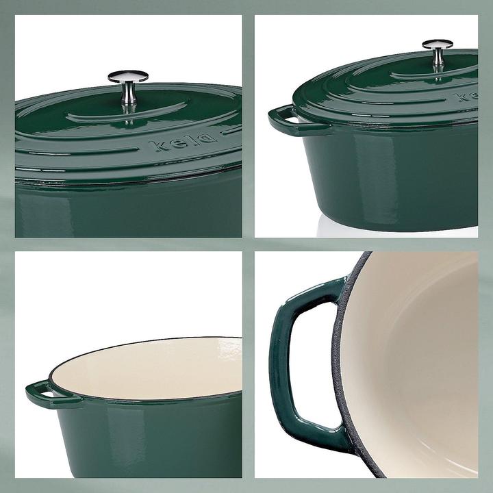 Produktbild Kela Bräter Calido oval 36 cm, Grün (Gusseisen, 36 x 15 cm)
