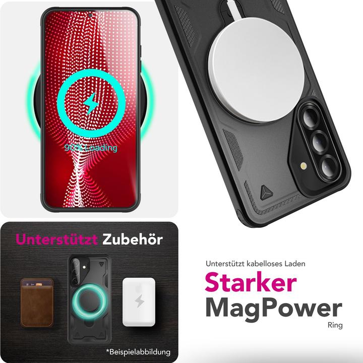Produktbild Nalia Stormguard - Stabile Panzer Hülle mit MagSafe & 360-Grad Ringhalter - Military Cover (Samsung Galaxy A56)