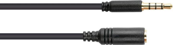 Produktbild Varia SO-32145 - Klinkenverlängerung 3,5mm, Stecker an Buchse (4polig), vergoldete K., CU, schwarz, 5m (5 m)