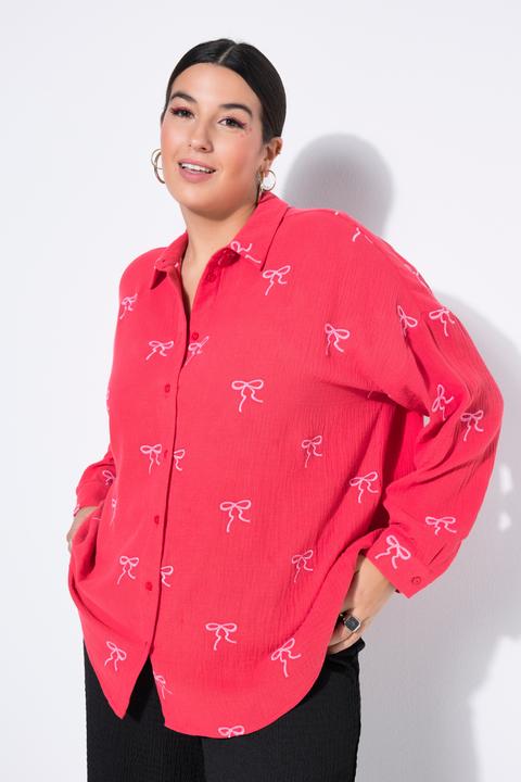 Actual product image Studio Untold Blouse, oversized, muslin, embroidered bows (58)