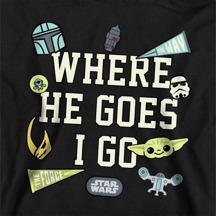 Produktbild Star Wars Where He Goes Badges Kapuzenpullover meliert (116)