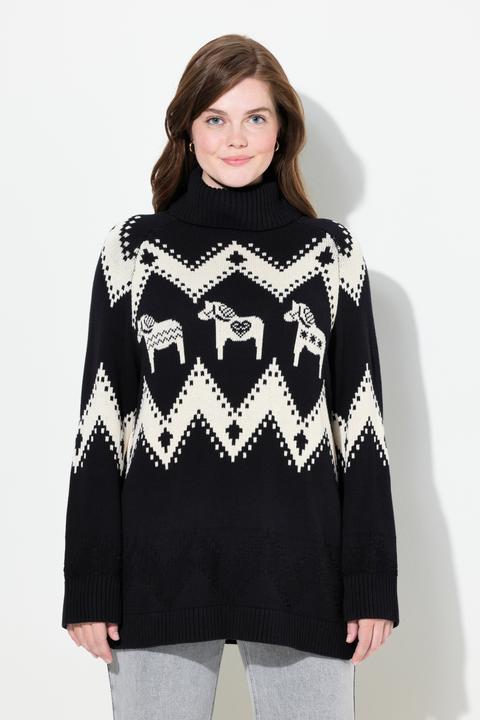 Produktbild Ulla Popken Pullover, Fair Isle, Rollkragen, Langarm (50, 52)