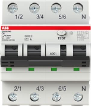Produktbild ABB DS203NCA-C25/0,03 FI/LS-Schalter DS203NCA-C25/0,03 6kA, 3P+N, Typ A, C 25, 3