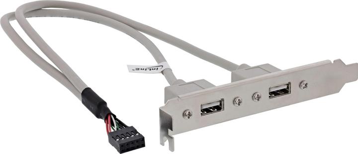 Actual product image Aquatuning InLine bracket USB 2.0, 2x USB socket to 1x 10pin
