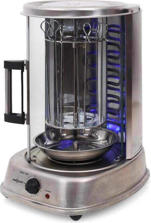 Produktbild OneConcept KebapMaster Pro Vertikal GrillEdelstahl, inkl Spiess Set