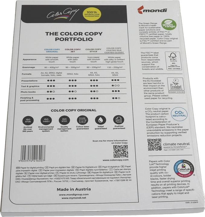 Produktbild Mondi Kopierpapier, Color Copy Original, A4, 100 g/m², 100 Blatt (100 g/m², A4)