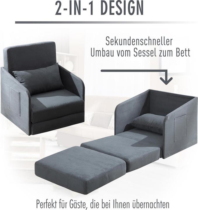 Image du produit Homcom Fauteuil-lit pliable