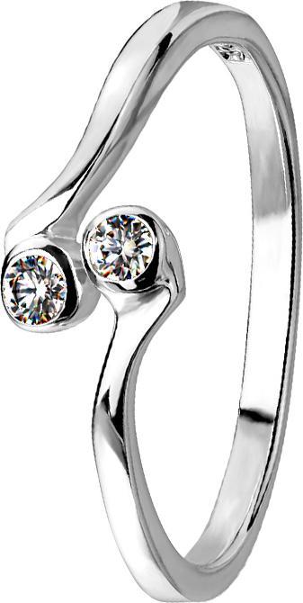 Actual product image Star Piercing Ring silver two crystals silver (50)