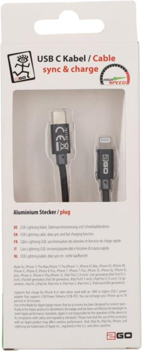 Produktbild 2GO 797162 USB Kabel USB C Lightning (1 m, USB 3.1)
