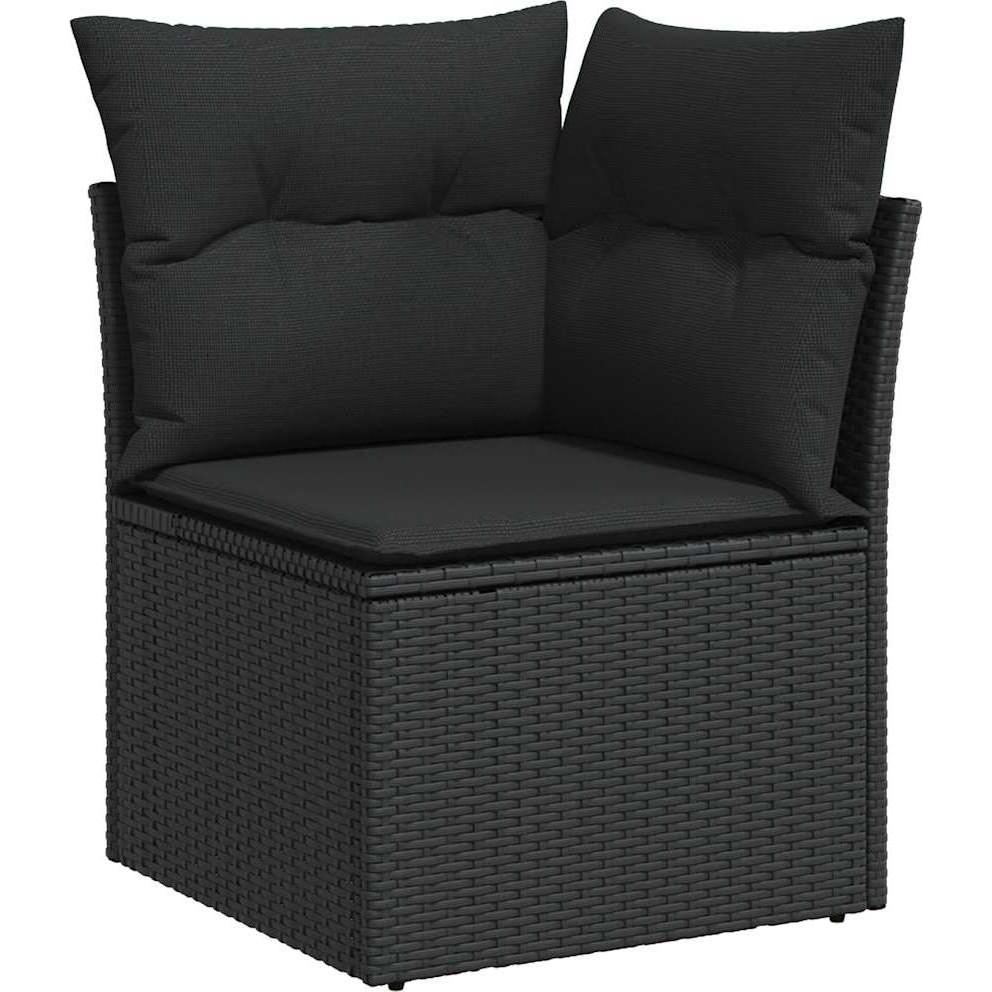 Thumbnail - VidaXL, Gartenlounge, 8-tlg. Garten-Sofagarnitur mit Kissen Schwarz Poly Rattan