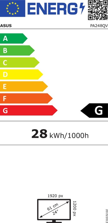 Etichetta energetica ASUS ProArt PA248QV (1920 x 1200 pixel, 24")