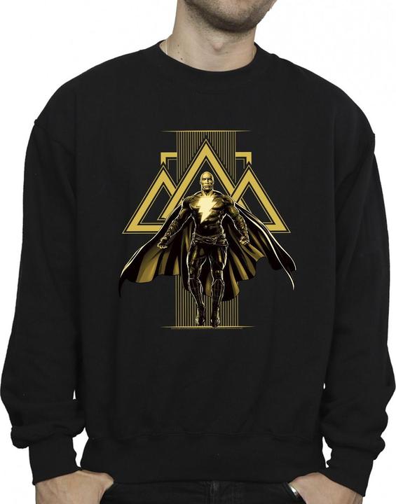 Produktbild Schwarzes Adam Rising Sweatshirt aus Baumwolle mit goldenen Symbolen (M)