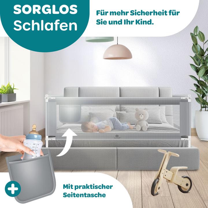 Actual product image Kesser Bed Rail, Light Grey 150cm