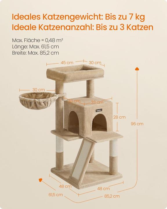 Produktbild Feandrea Katzenbaum mit Plattform und Höhle (Kamelbraun)