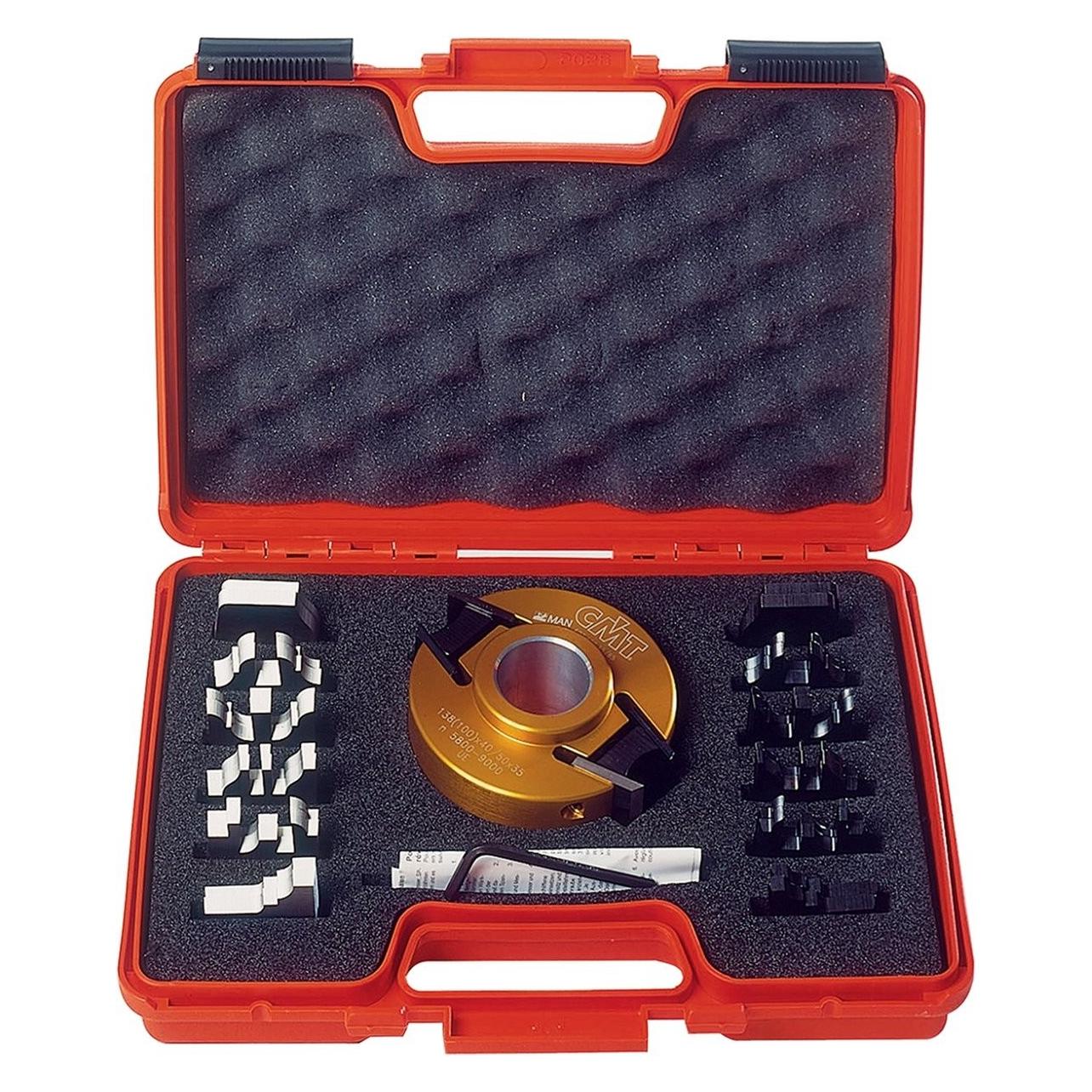Cmt, Snijders, 693.013.01 Profilmesserkopf Mit Stopper 100x30x40 Mm Alu Man + 7 Messer
