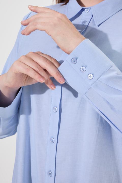 Immagine prodotto Ulla Popken Camicia con volant, collo da camicia, maniche lunghe e cotone biologico (42, 44)