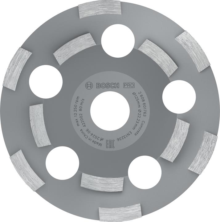 Bosch Professional Zubehör PRO Mola a tazza abrasiva, 50 x 125 mm, 22,23 mm