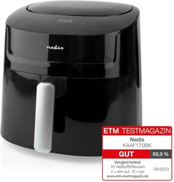 Image du produit Nedis Friteuse à air chaud | 7,2 l | Minuterie : 240 min | Nombre de programmes prédéfinis : 8 | Digital |