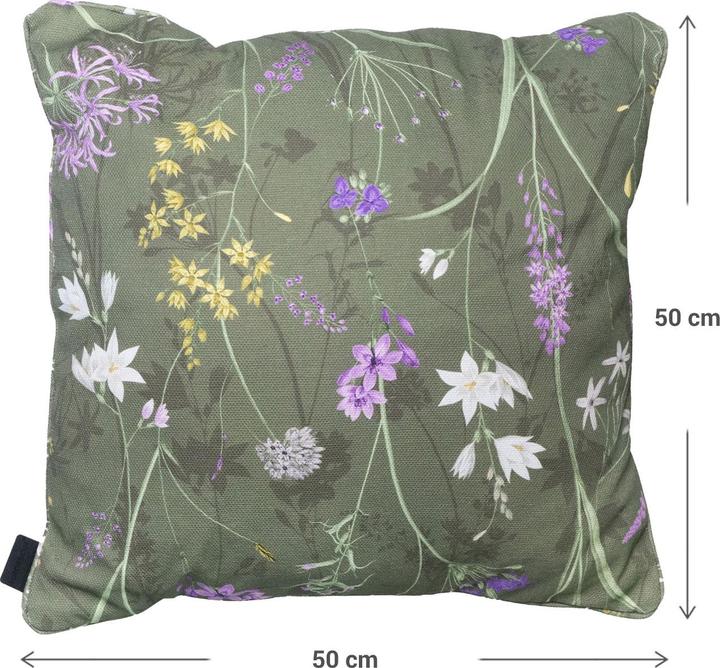 Produktbild Natura Punto 2er-Set Deko-Kissen Outdoor, Blumenmuster grün, 50 x 50 x 10 cm (50 x 50 cm)