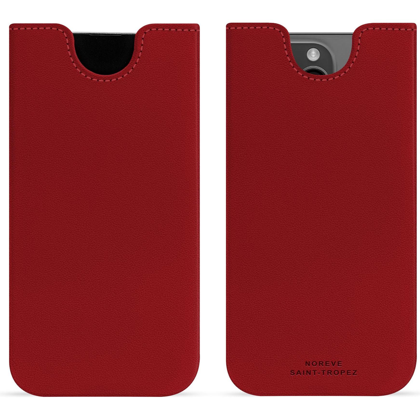 Noreve Lederschutzhülle (Apple iPhone 15 Pro Max), Smartphone Hülle, Rot