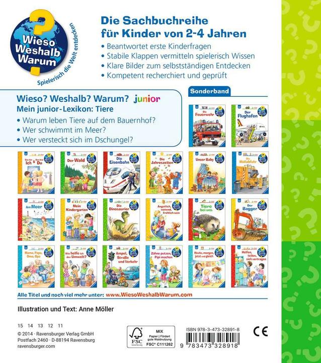 Actual product image Ravensburger Mein junior-Lexikon: Tiere (German, Anne Moeller, 2014)