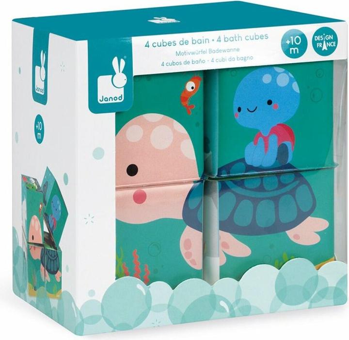 Actual product image Janod Bathtub game motif cube