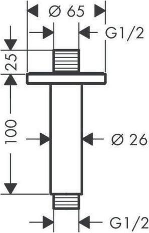 Actual product image hansgrohe VERNIS Blend ceiling connection, surface-mounted 100mm matt black