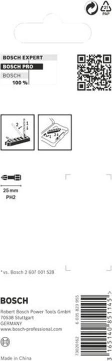Image du produit Bosch Professional Zubehör Embout de vissage PRO Phillips Impact Bit, PH2, 25 mm, 8 pcs. (Cruciforme Phillips PH)