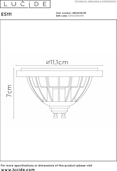 Actual product image Lucide Black (GU10, 820 lm, 1x)