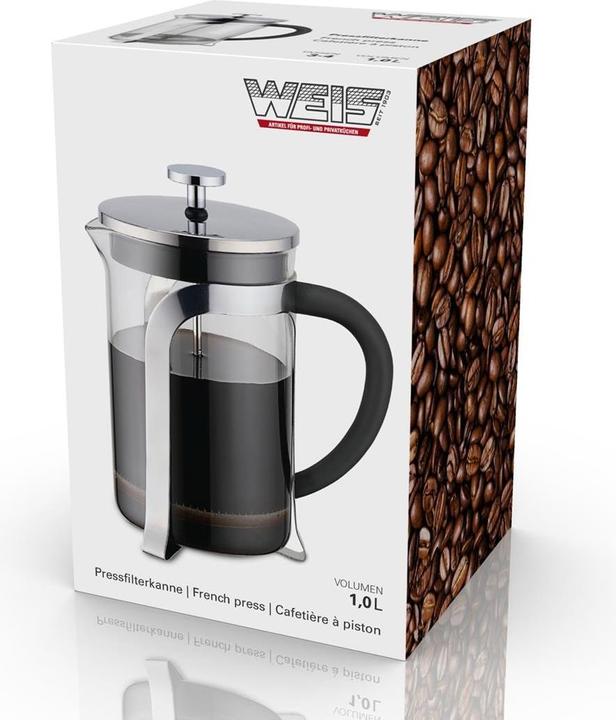 Produktbild Weis Pressfilterkanne Glas/Edelstahl 1 Liter (4 T.)