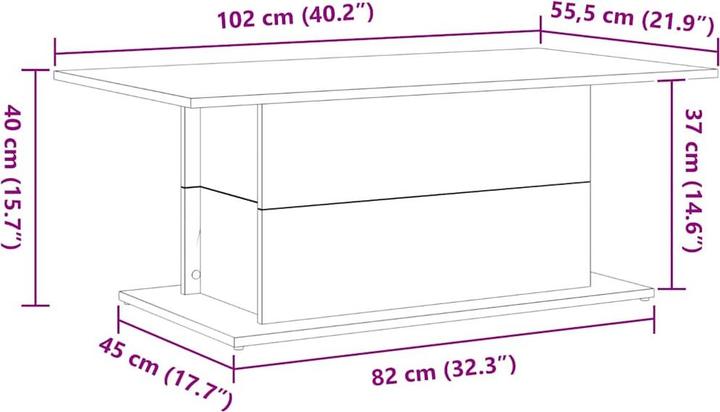Actual product image VidaXL Couchtisch (102 x 55.5 x 40 cm)