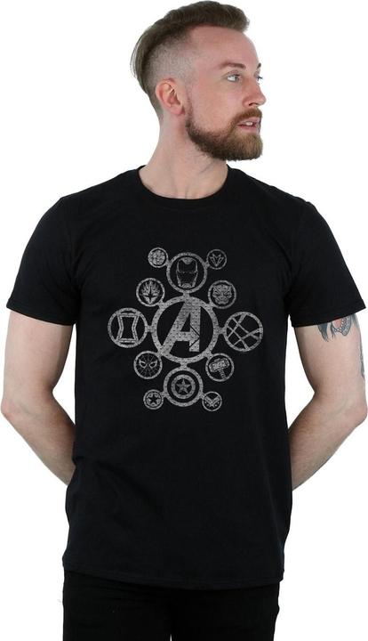 Produktbild Avengers Infinity War Distressed Metall Icons TShirt (M)