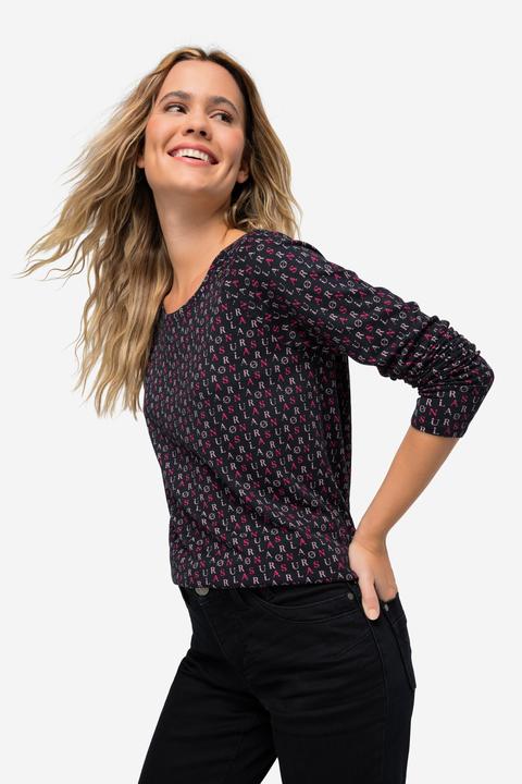 Produktbild Laurasøn T-Shirt, allover Print, Rundhals, Langarm, OEKO-TEX (L)