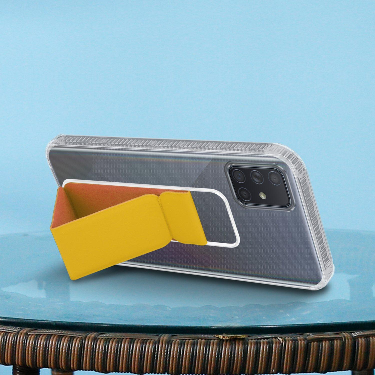 Thumbnail - Cadorabo Hülle für Samsung Galaxy A71 4G im TPU mit Halterung LM167 Style (Samsung Galaxy A71), Smartphone Hülle, Gelb